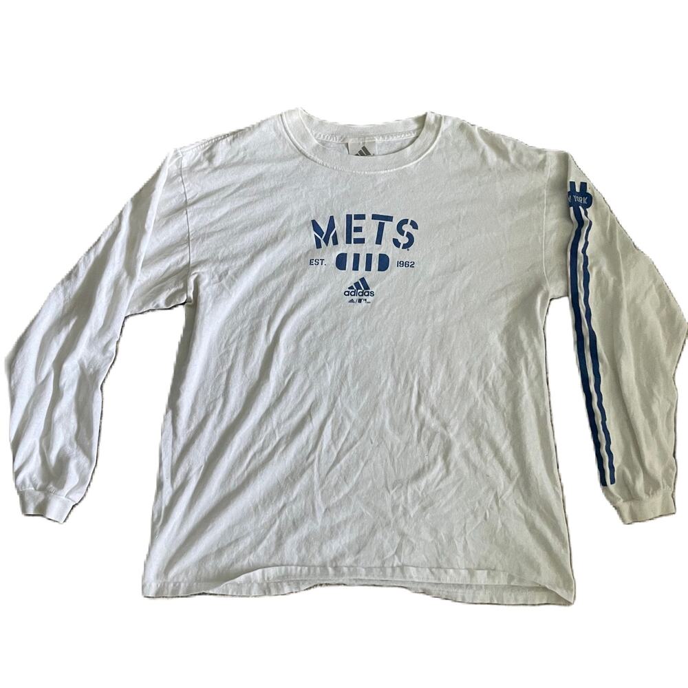 VTG New York Mets MLB x Adidas “est 1962” Baseball L/S T-Shirt Men’s Size Medium